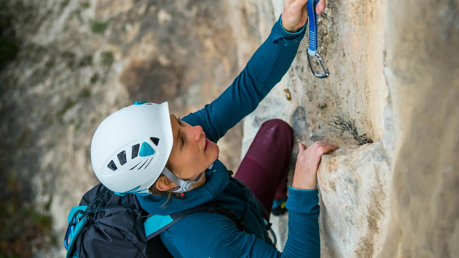 woman climbing