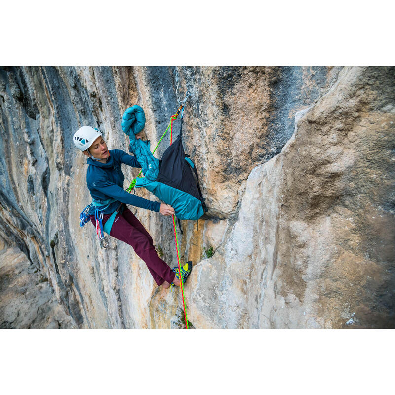 Casaco técnico com capuz de lã merino mulher - ALPINISM Azul-petróleo