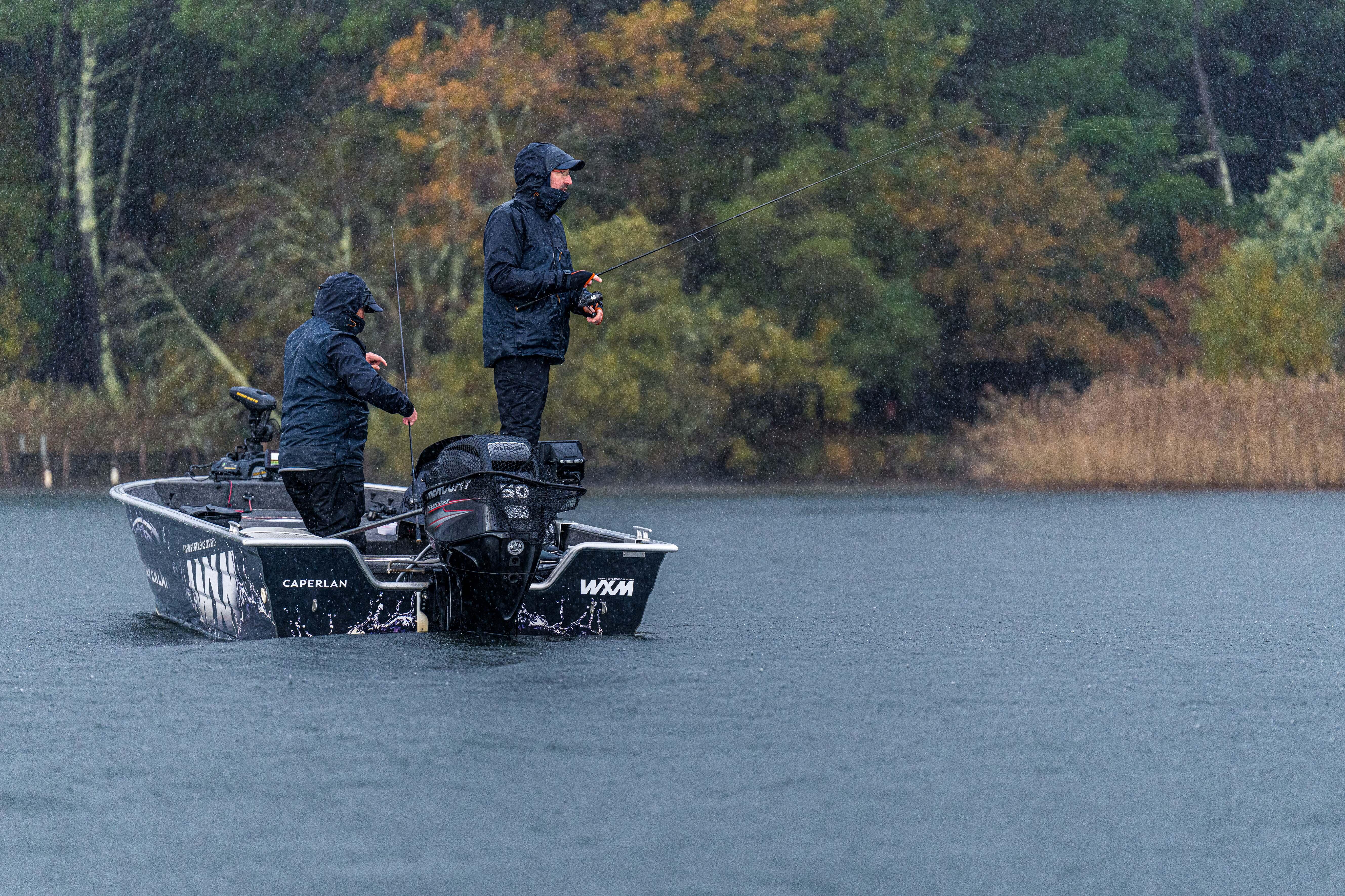 Waterproof Fishing Jacket - 900 blue - graphite black, graphite