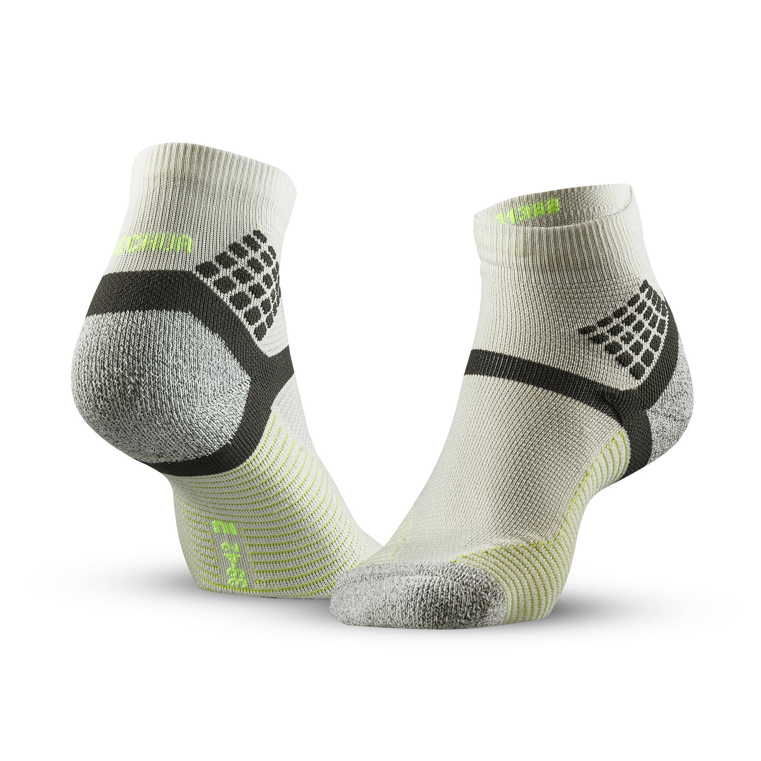 Unisex Anti-Friction Mid Ankle Socks with Quick Drying 2 Pairs Grey - NH500 -  2