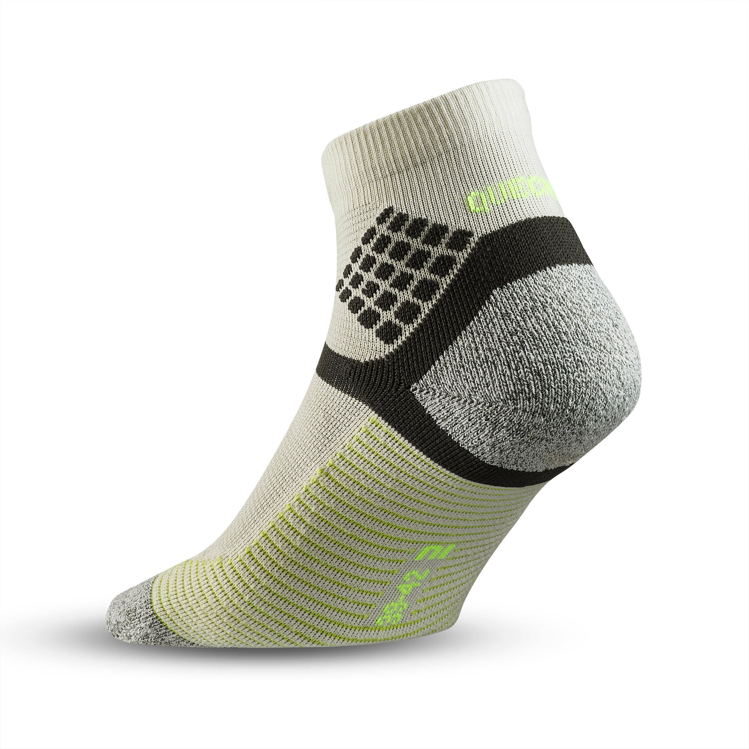 Unisex Anti-Friction Mid Ankle Socks with Quick Drying 2 Pairs Grey - NH500 -  4