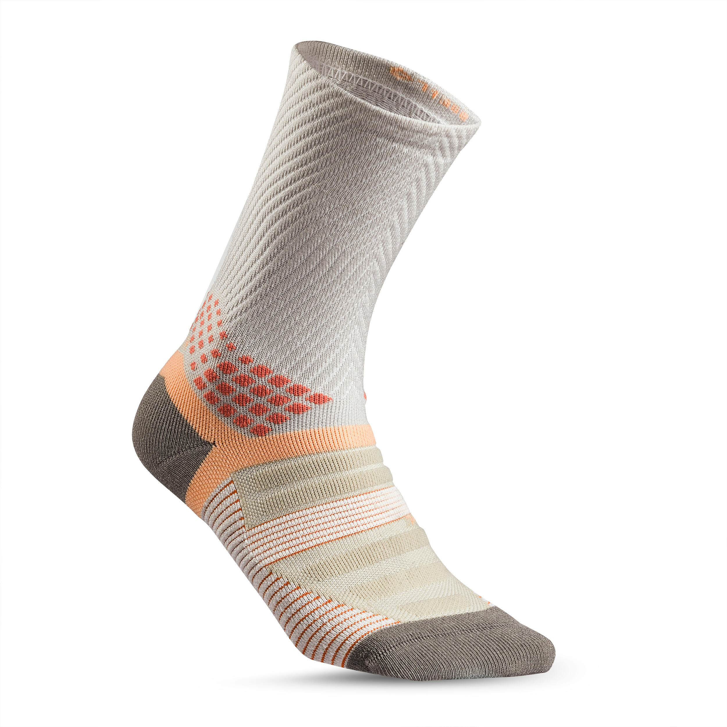 Adult high wool hiking socks (2 pairs) Hike 900 - Orange