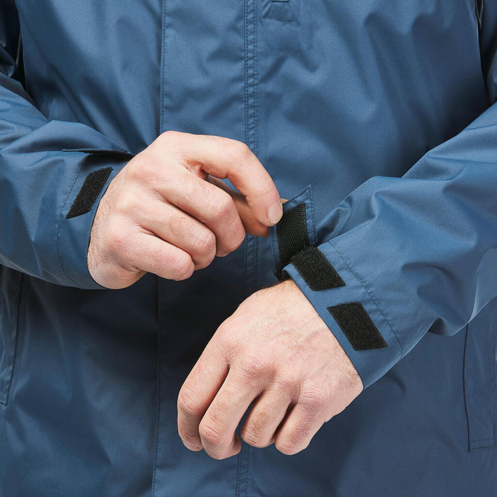Chaqueta impermeable de senderismo para Hombre - Quechua NH500 azul/café