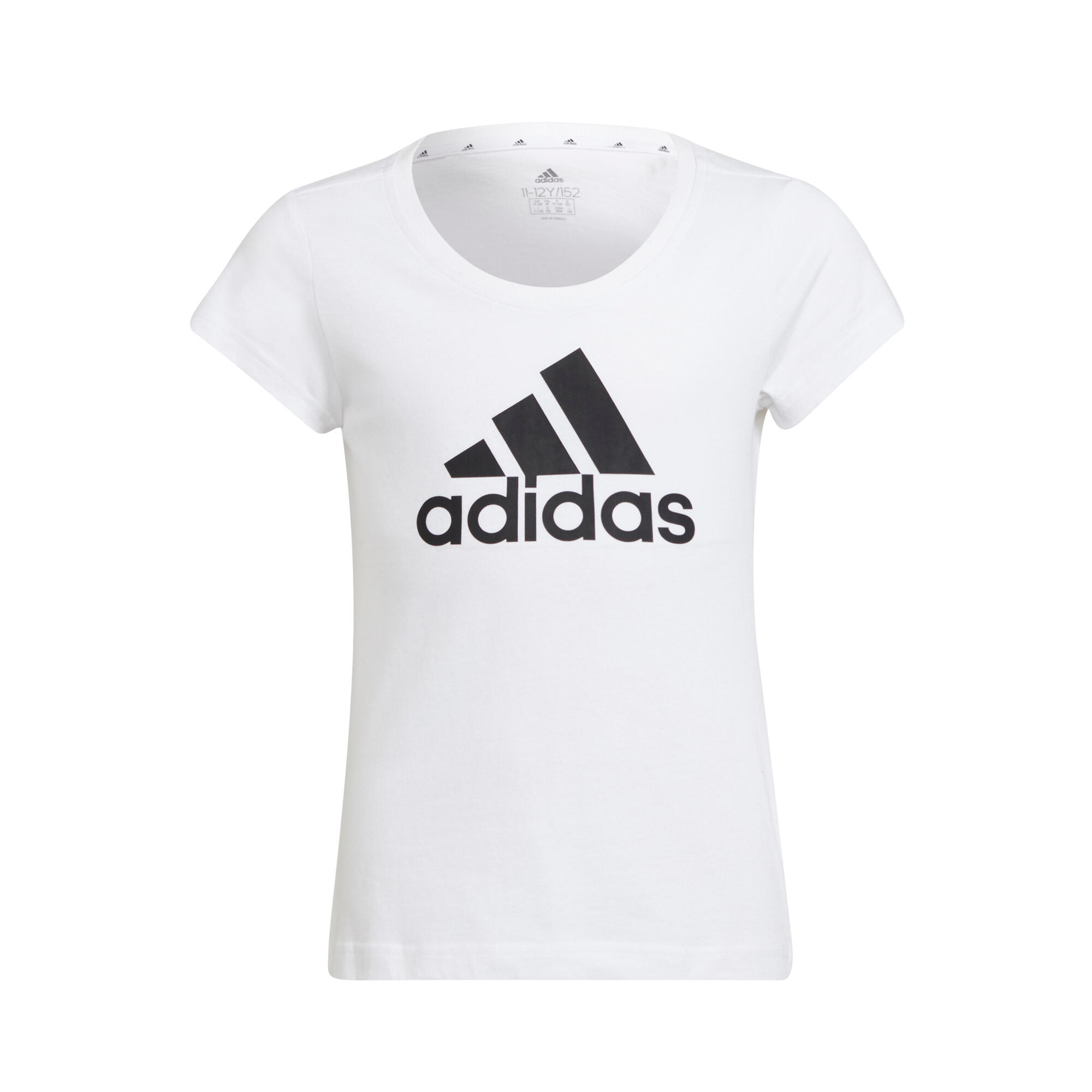 Tricou 500 educație fizică cu logo alb fete ADIDAS adidas