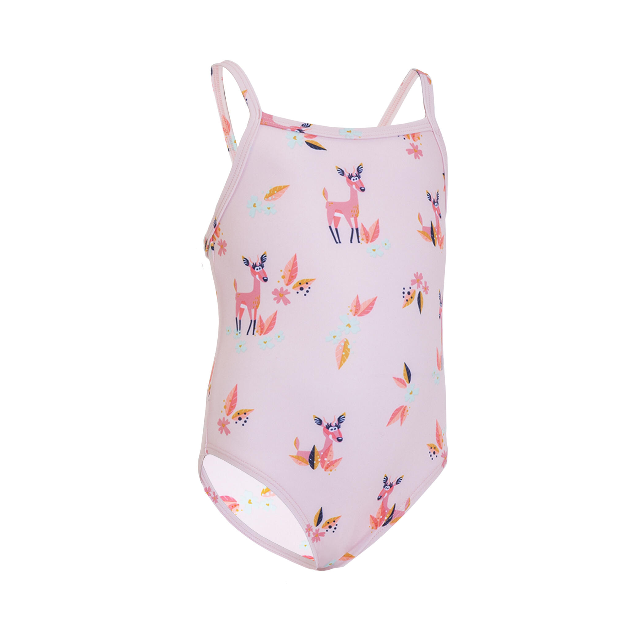 Baby Girls' One-Piece Swimsuit - Pink with Gazelle Print 4/4