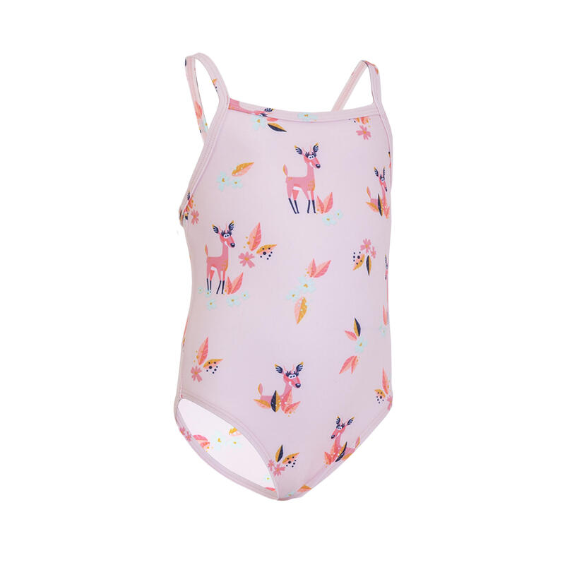 Maillot de bain bébé fille une pièce rose avec imprimé Gazelle