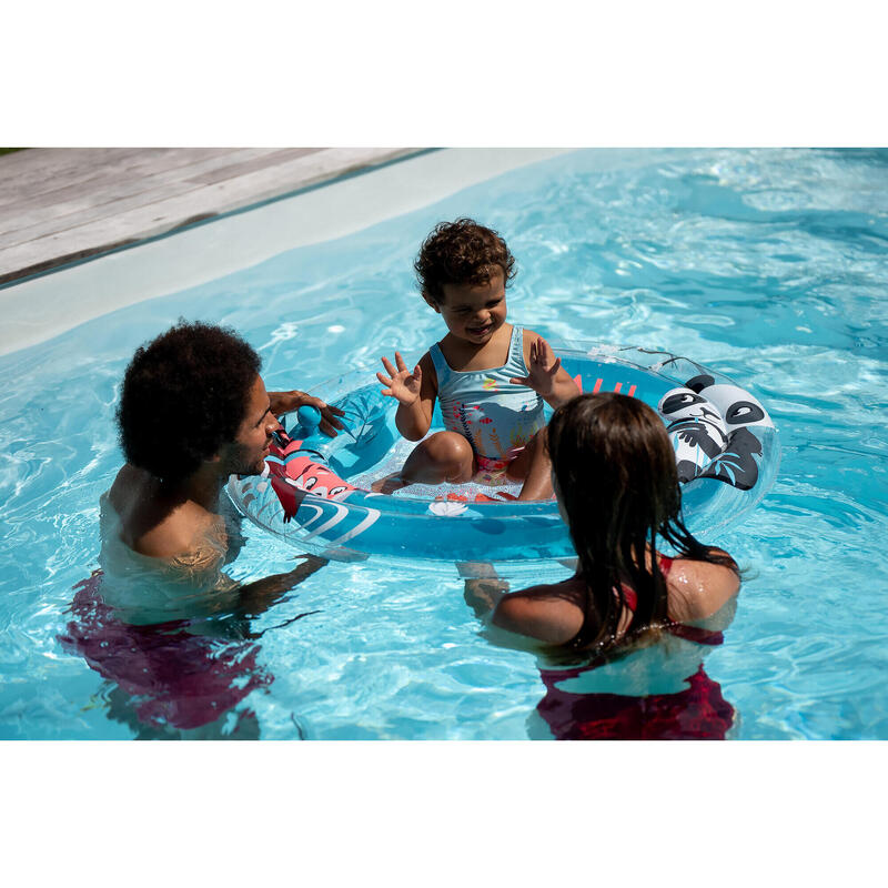 Maillot de bain 1 pièce bébé fille imprimé aquamarine