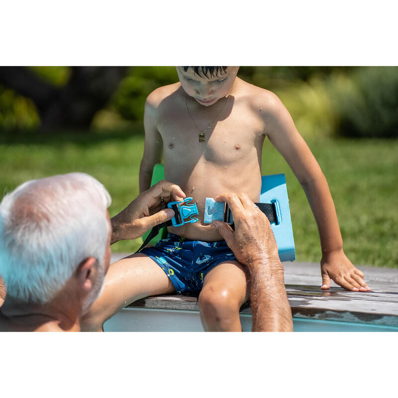 Schwimmgürtel mit Schaumstoffelementen Kinder - 15–60 kg blau/grün 