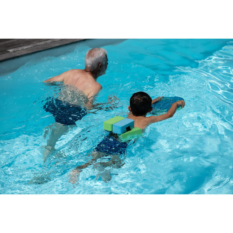 Schwimmgürtel mit Schaumstoffelementen Kinder - 15–60 kg blau/grün 