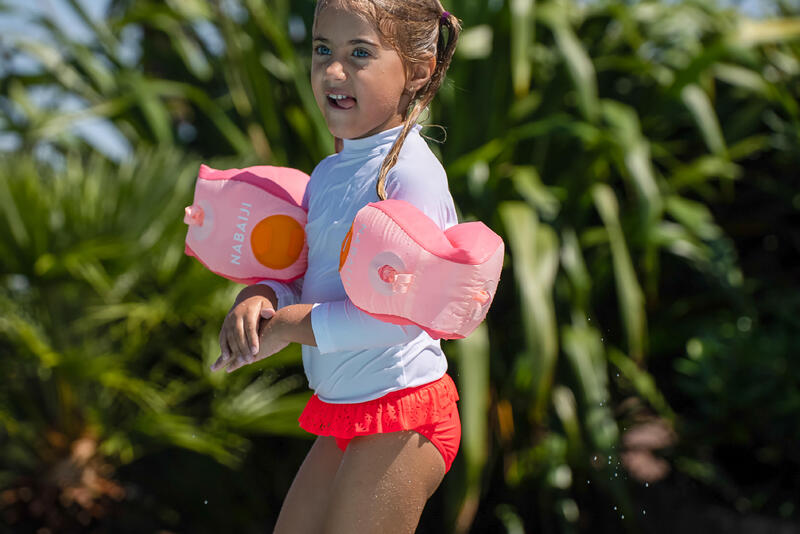 Chaleco natación evolutivo Niños: manguitos-cinturón 15-30 Kg Tiswim rosa