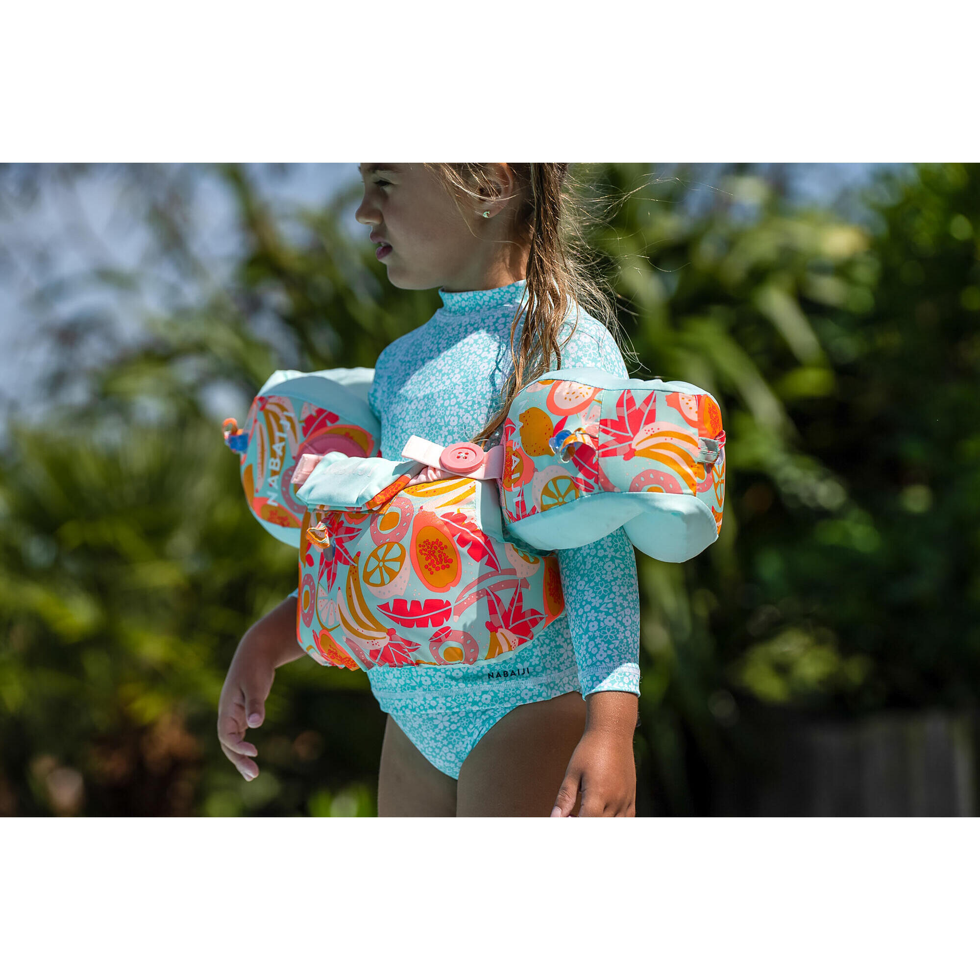 Brassards ceinture de natation evolutif TISWIM enfant rose imprime FLAMANT NABAIJI Decathlon