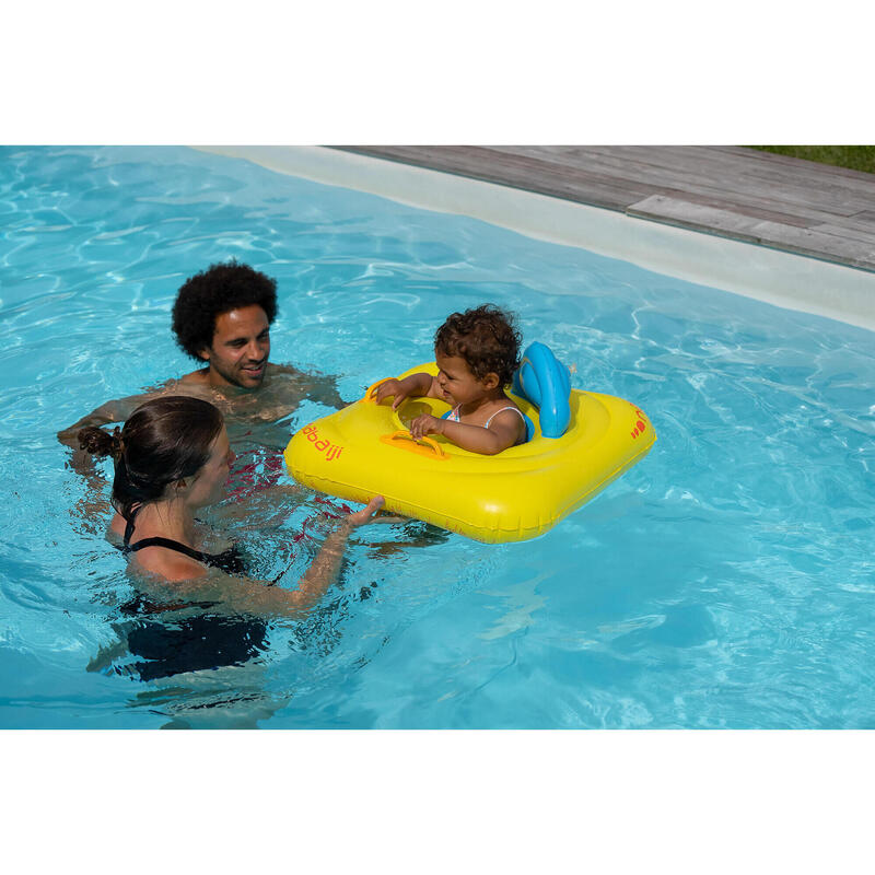Bouée de piscine gonflable avec siège et poignées bébé 7-15 kg transpa