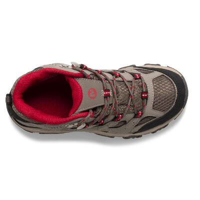 BOTAS IMPERMEABLES DE SENDERISMO NIÑOS - MERRELL MOAB 3 MID ROJO/BOULDER