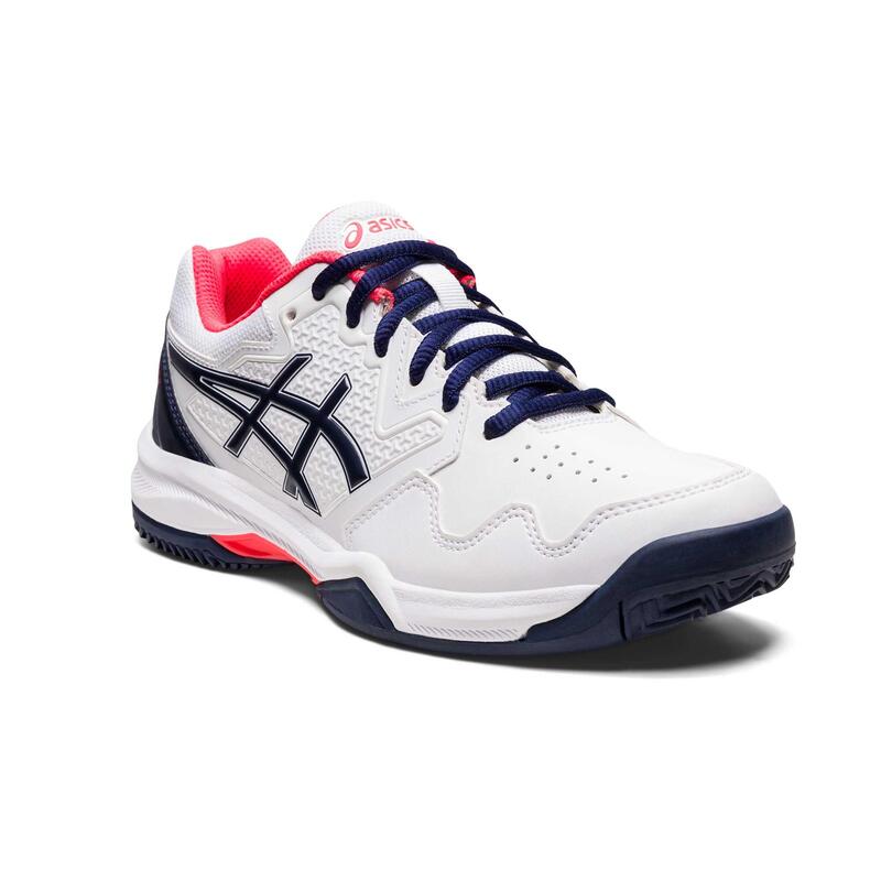 Zapatillas de tenis tierra batida Mujer Asics Gel Dedicate blanco marino