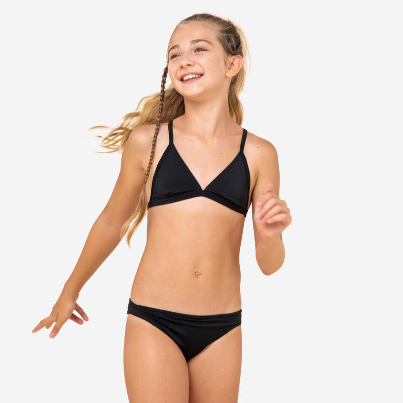 Çocuk V Kesim Yaka Bikini Takımı - Siyah - Tamara 100