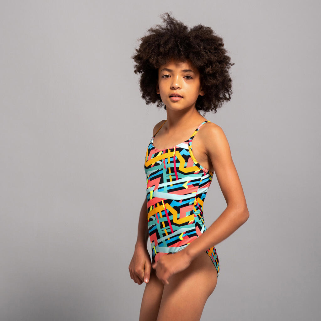 Maillot 1 pièce surf Fille - Hiloe violet