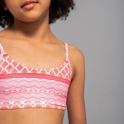 Bikini-Oberteil Mädchen Bustier 100 rosa