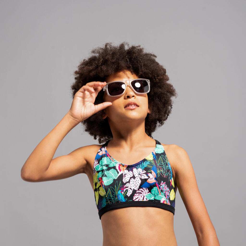 HAUT DE MAILLOT DE BAIN SURF FILLE BRASSIÈRE TROPICOOL 500