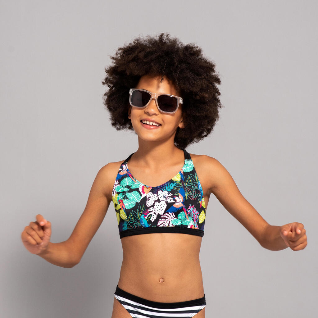 HAUT DE MAILLOT DE BAIN SURF FILLE BRASSIÈRE TROPICOOL 500