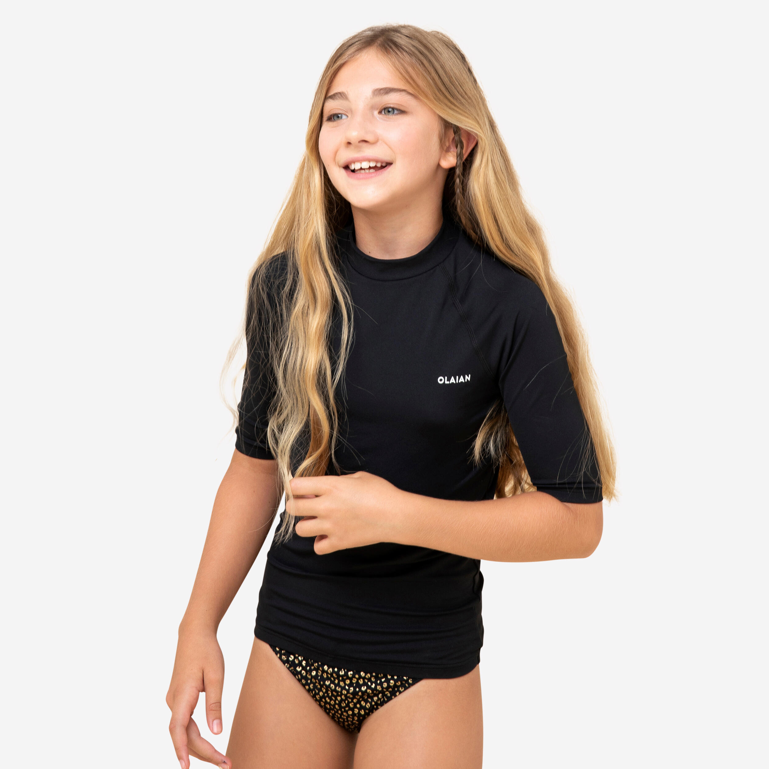 OLAIAN Polera Anti UV Ninos Negro Ofertitas