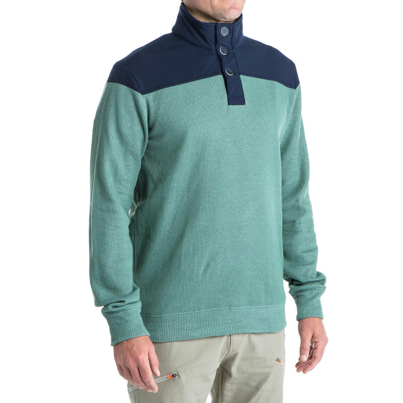 Maglione vela uomo 300 verde-blu