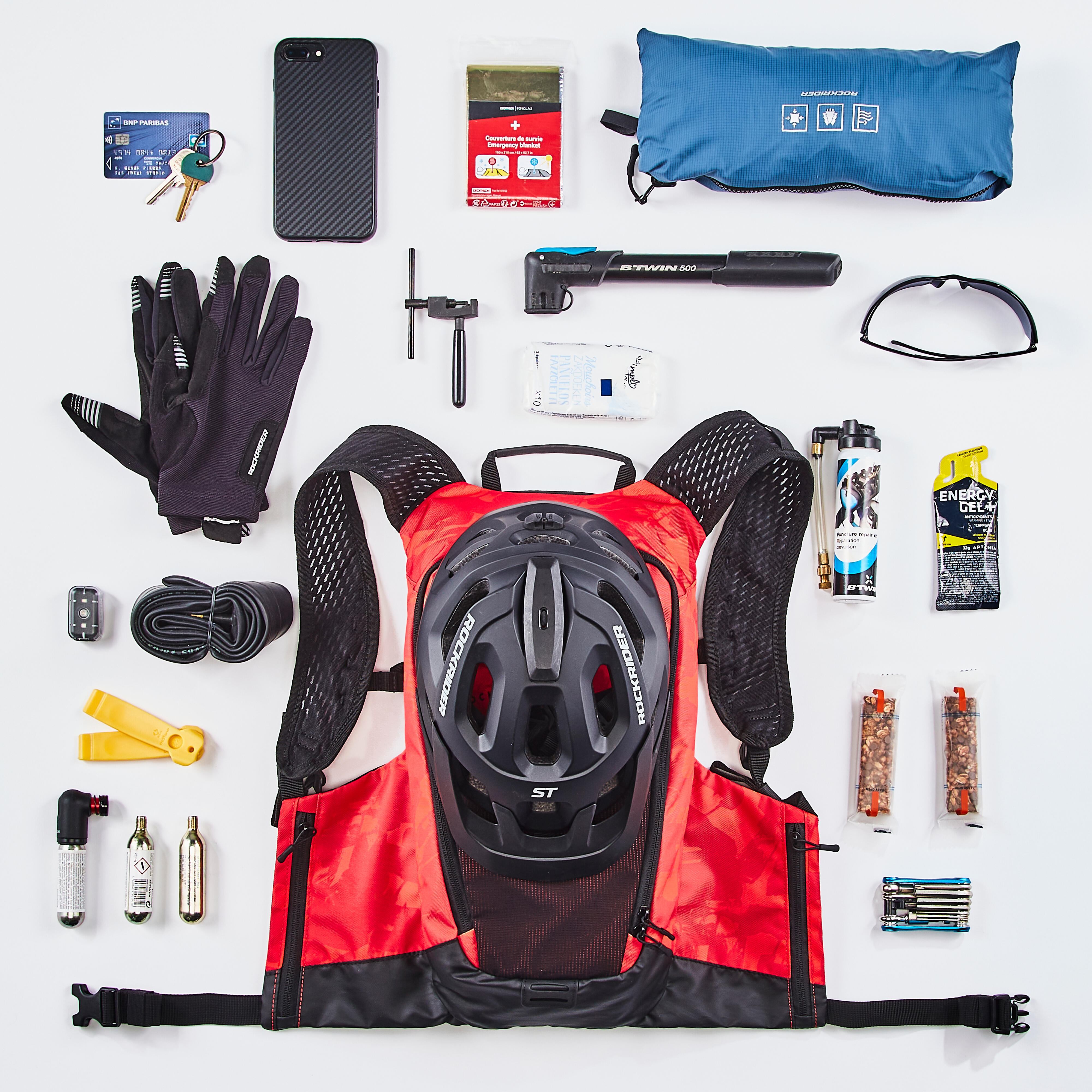 7 L / 2 L MTB Hydration Backpack - Explore Red - ROCKRIDER