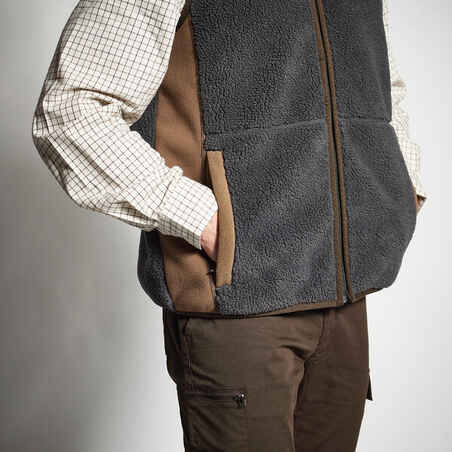 SLEEVELESS GILET 500 SHERPA GREY