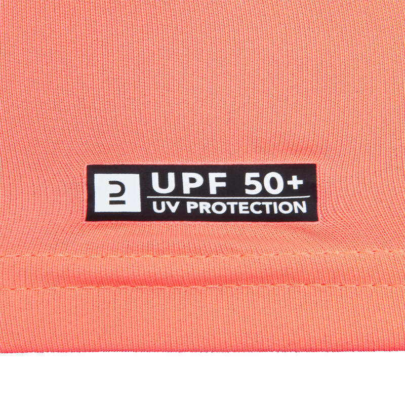 Uv-shirt kind lange mouwen koraal oranje