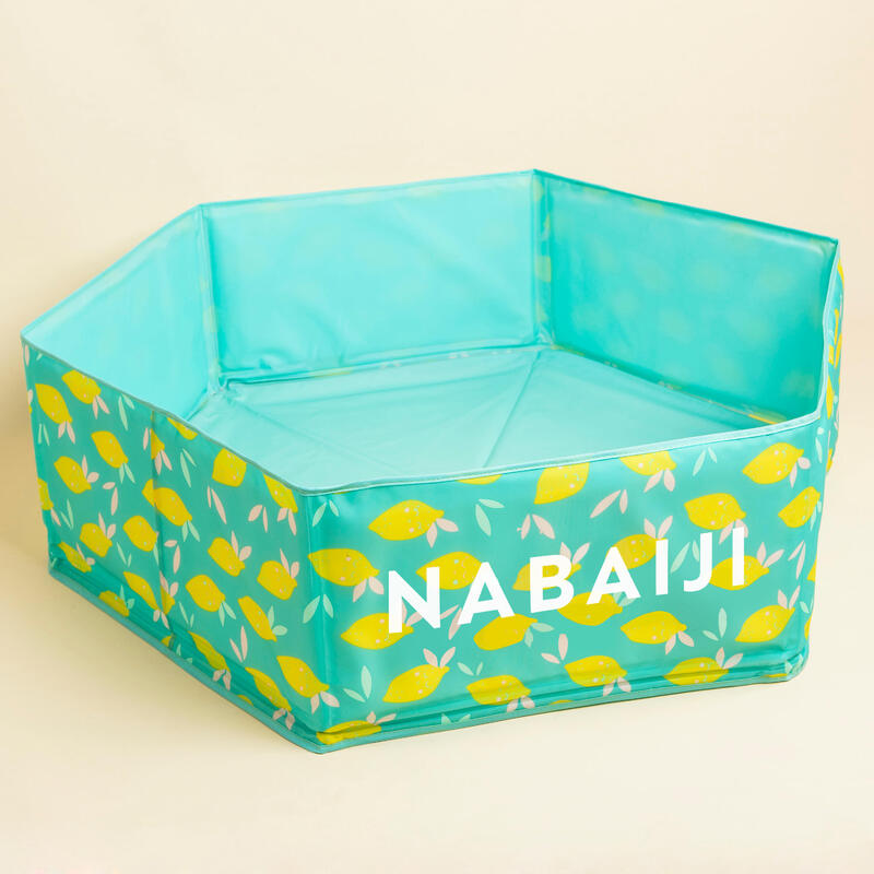 Basenik składany dla dzieci Nabaiji TIDIPOOL "cytryny" średnica 88,5 cm ze szczelną torbą