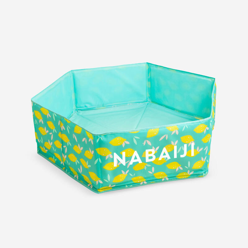 Basenik składany dla dzieci Nabaiji TIDIPOOL "cytryny" średnica 88,5 cm ze szczelną torbą