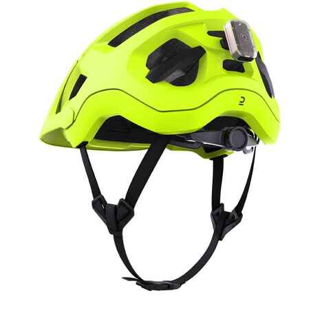 Casco bicicleta MTB adulto Rockrider ST 500  amarillo fluo