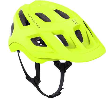 Casco bicicleta MTB adulto Rockrider ST 500  amarillo fluo