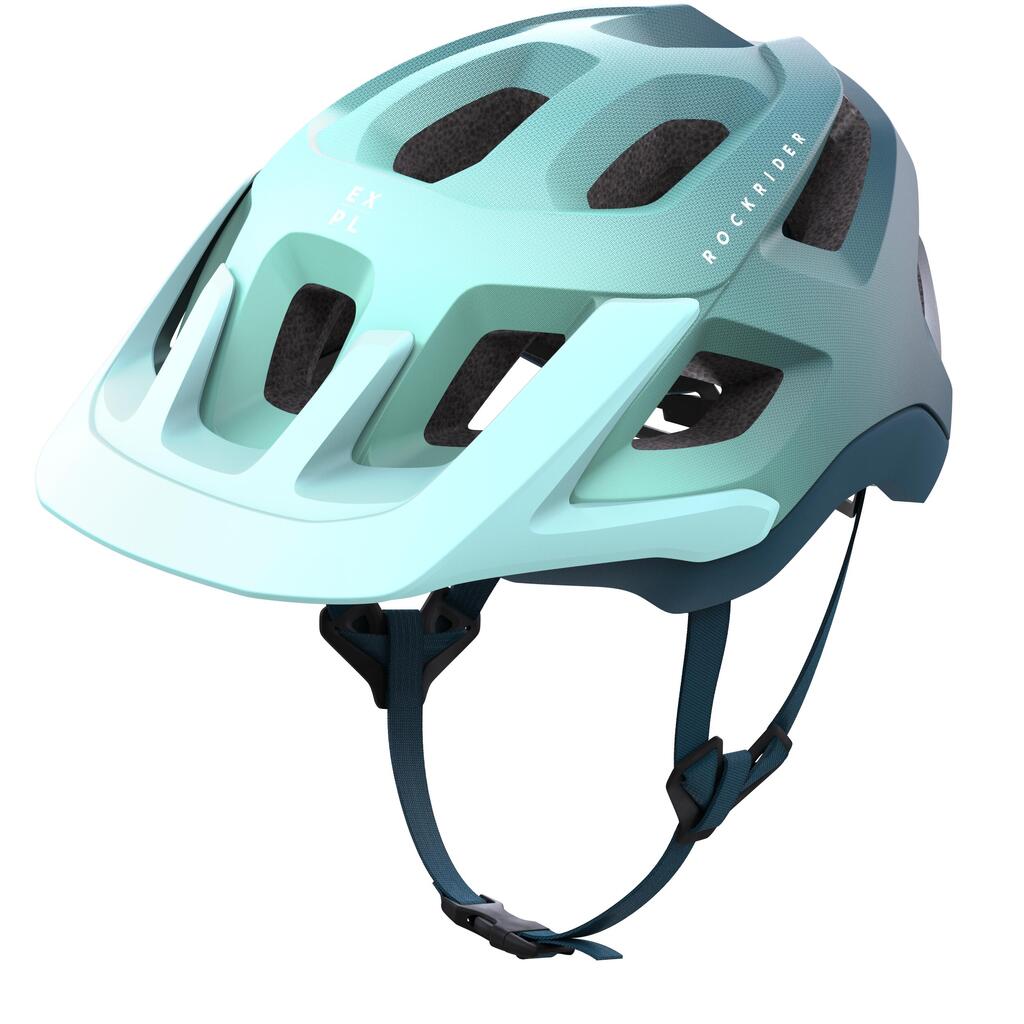 Casco ciclismo mtb EXPL500 rockrider - azul blanco