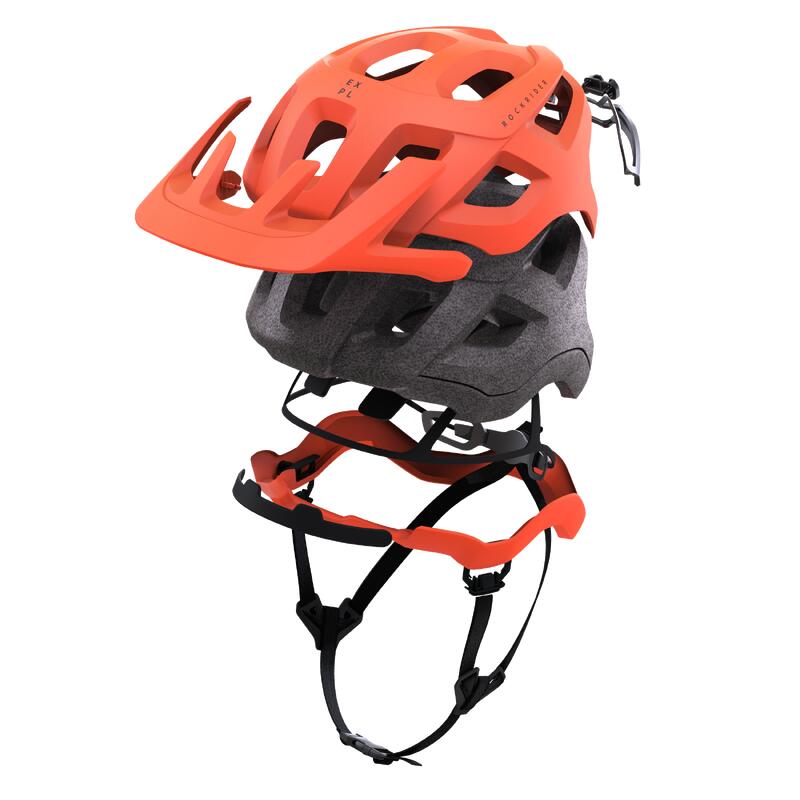 Rockrider Expl 500 Unisex Neon Kırmızı Dağ Bisikleti Kaskı
