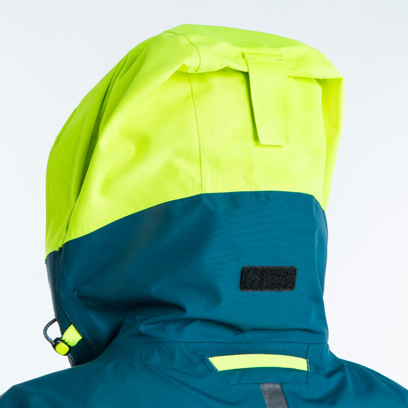 Chaqueta impermeable vela Hombre Offshore 900 azul/amarillo fluorescente