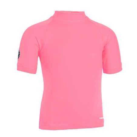 Rožnata majica z UV-zaščito s kratkimi rokavi za malčice 
