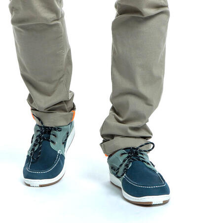 Plavo-kaki muške kožne cipele za jedrenje CLIPPER