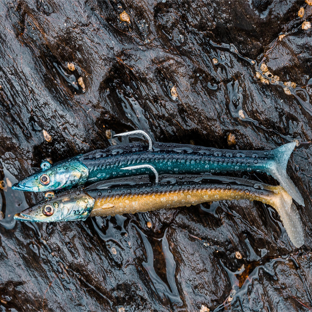 COMBO leurres souples shad lançon EELO 150 25g AYU/BLEU