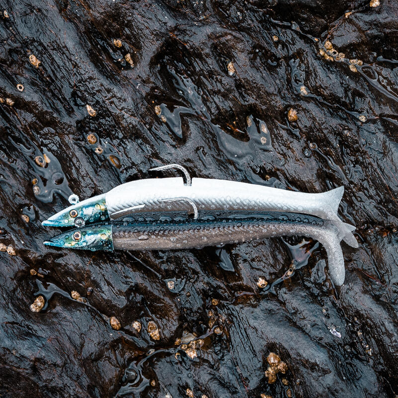Plasztikcsali tengeri horgászathoz Combo Eelo 150 18 g, fekete hát, fehér hát