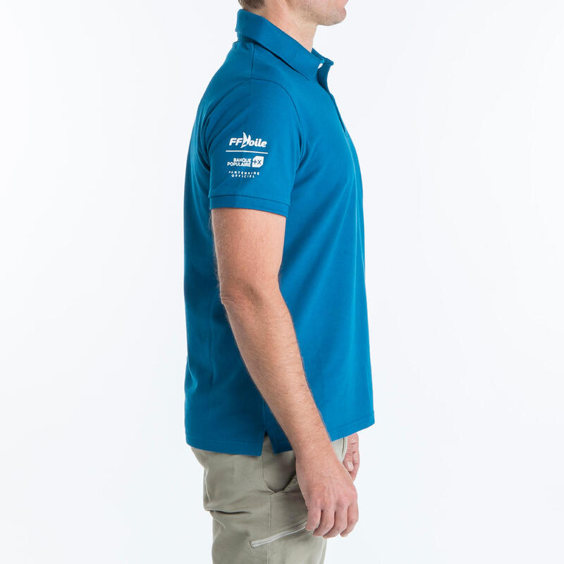 Tricou polo navigație SAILING 100 Alb Bărbați 