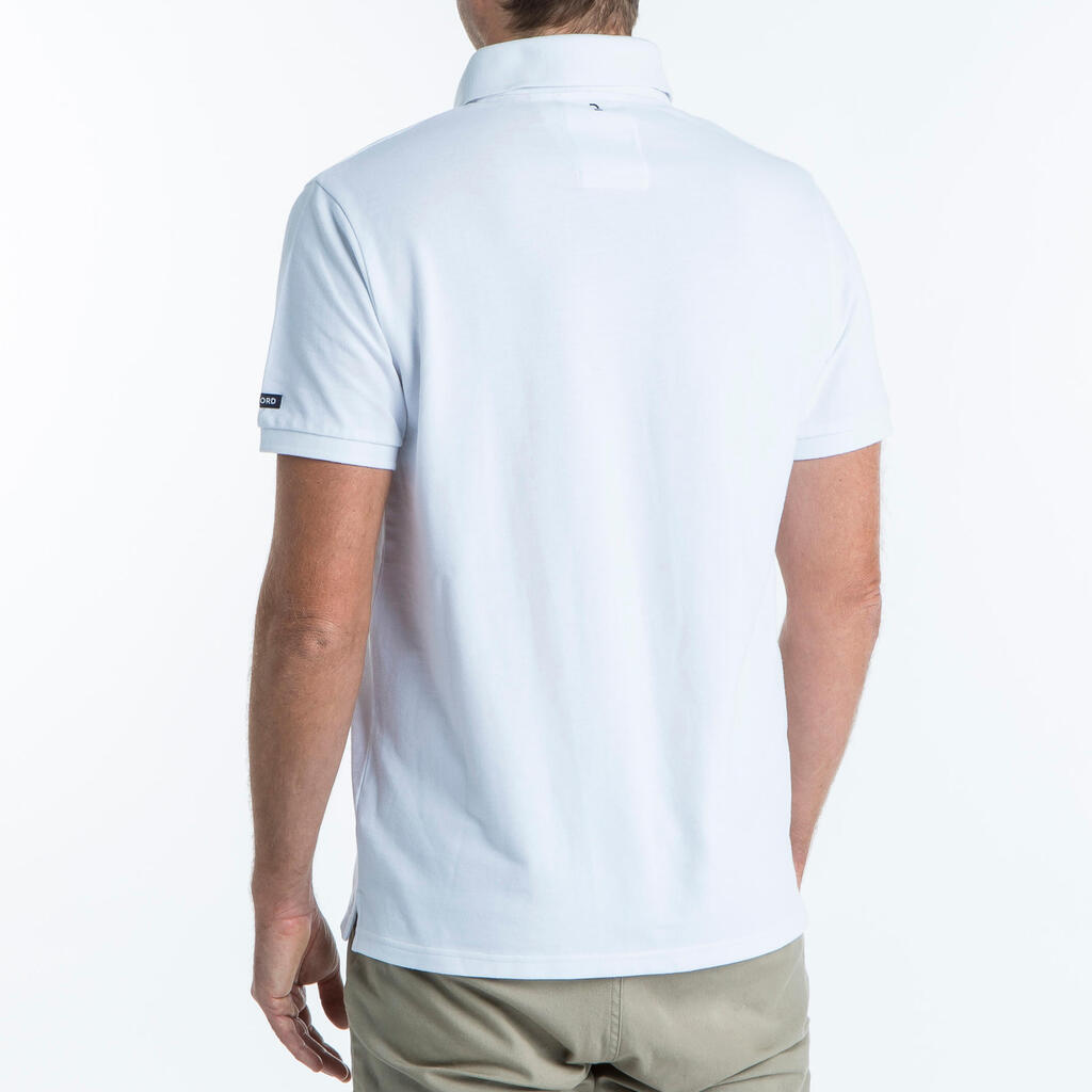 Men's sailing short sleeve sailor polo shirt 100 - grey