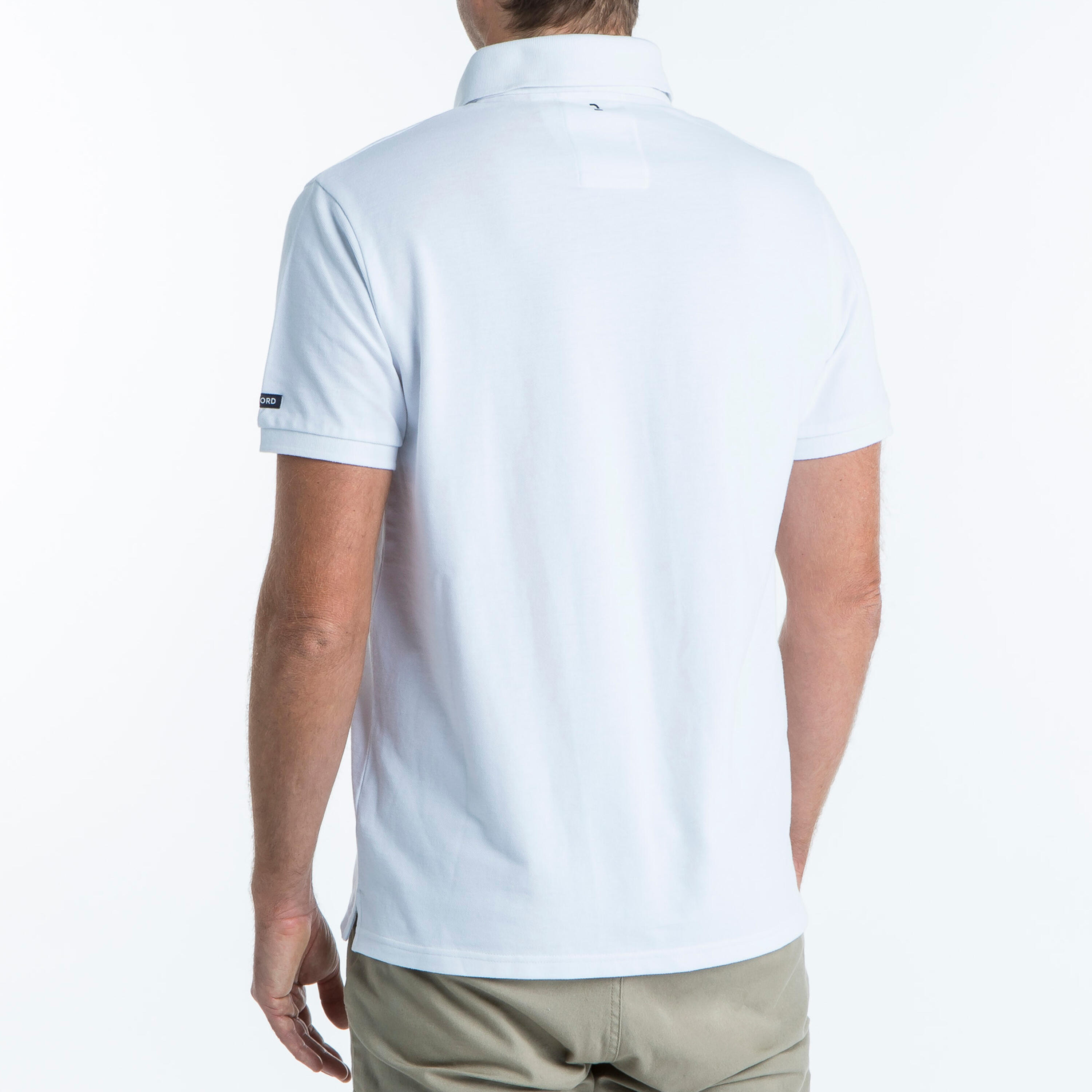 Polo marin homme manche courte Sailing 100 Blanc FFV 3/3