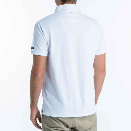 Men’s Short-sleeved Sailing Sailor Polo Shirt 100 FFV - White