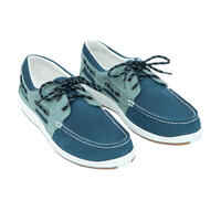 Men’s Leather Boat Shoes CLIPPER - Petrol Blue / Khaki