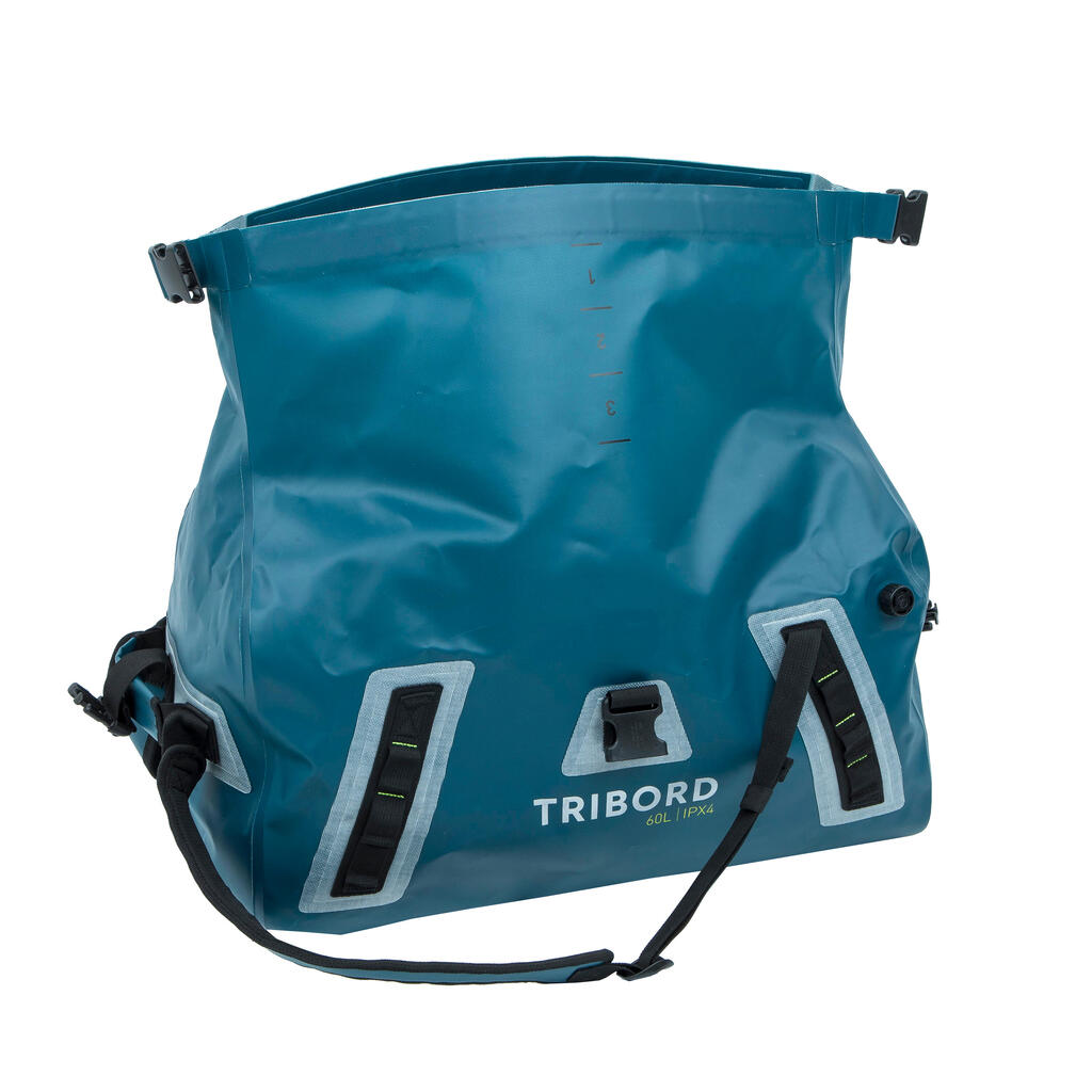 Reisetasche Sporttasche wasserdicht 60 L gelb/schwarz