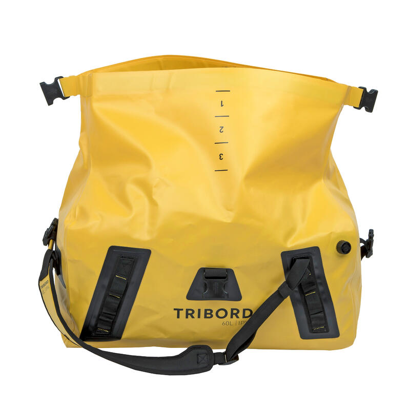 Mochila/Bolsa Viaje Duffle Bag Amarillo Impermeable 60 L
