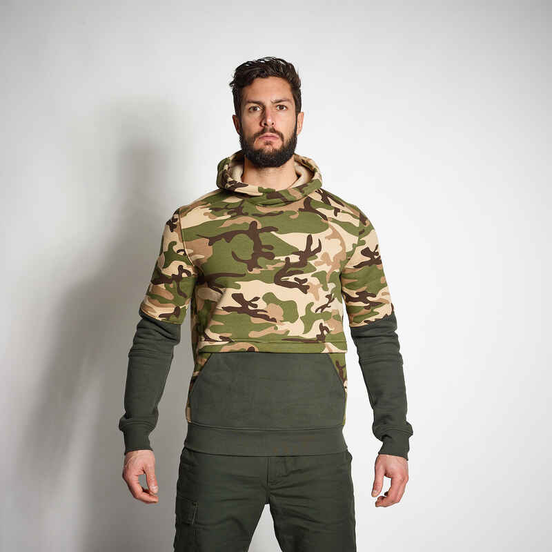 Kapuzensweater 500 khaki/camouflage  Media 1