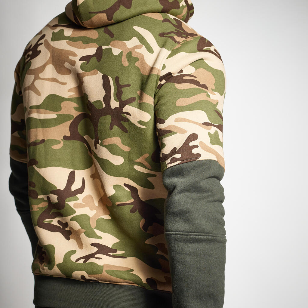 Kapuzensweater 500 khaki/camouflage 