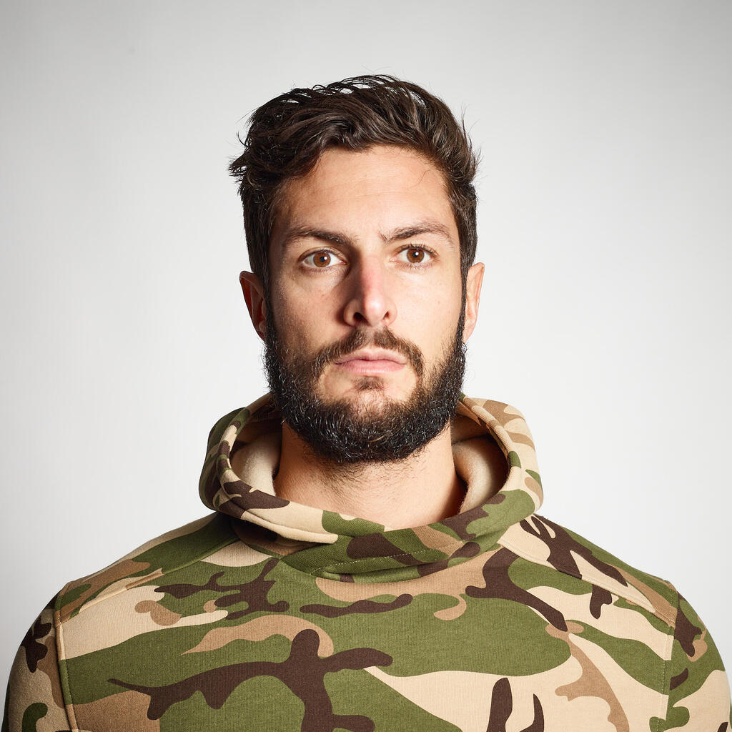 Kapuzensweater 500 khaki/camouflage 