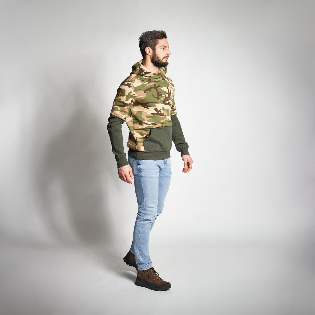 Kapuzensweater 500 khaki/camouflage 
